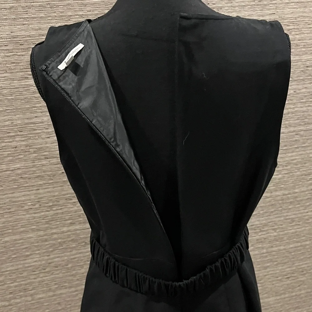 Halogen Black Sleeveless V Neckline sheath Linen/Silk Dress size 12 - Picture 10 of 11